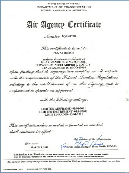 FAA Certified Repair Station