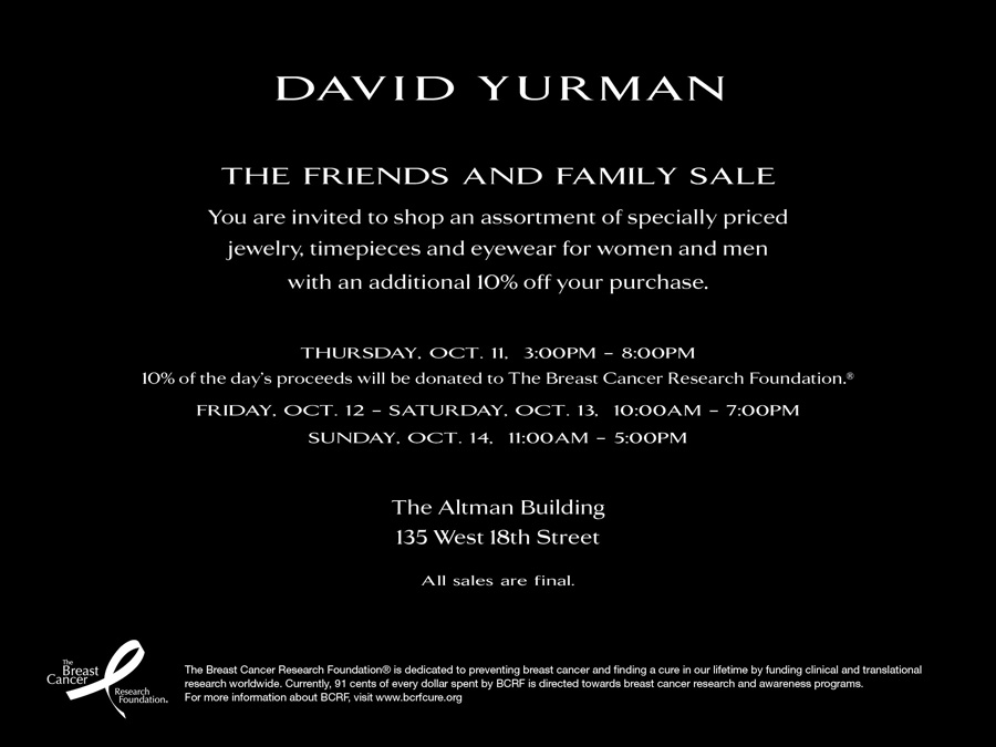 david yurman friends and family sale + thinks pink