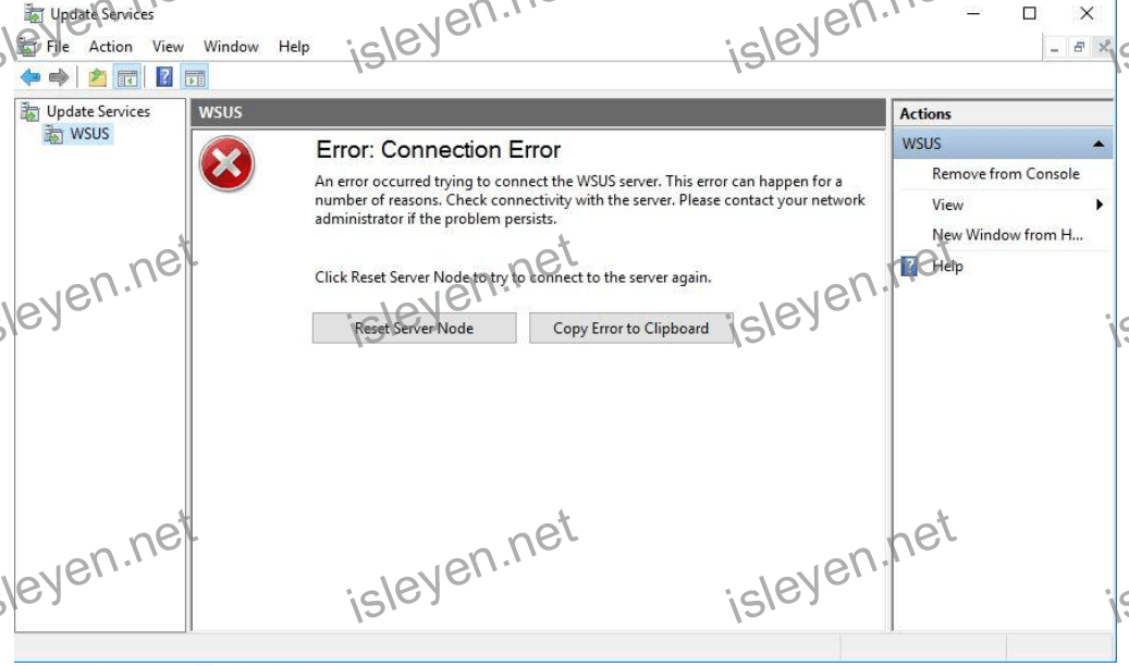 WSUS Connection Error,Reset Server Node, Reset Server Node Hatasının