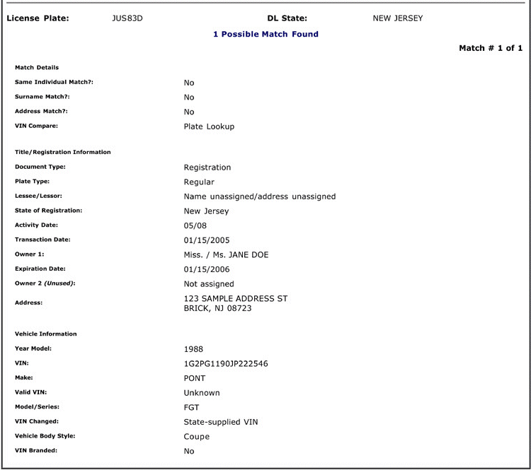 Reading Vehicle Registration Reports