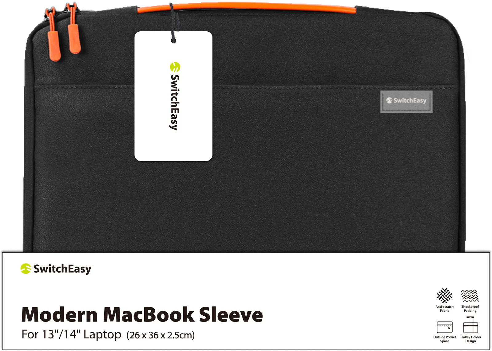 SwitchEasy Modern MacBook Sleeve For 13″ & 14″ Laptop Black