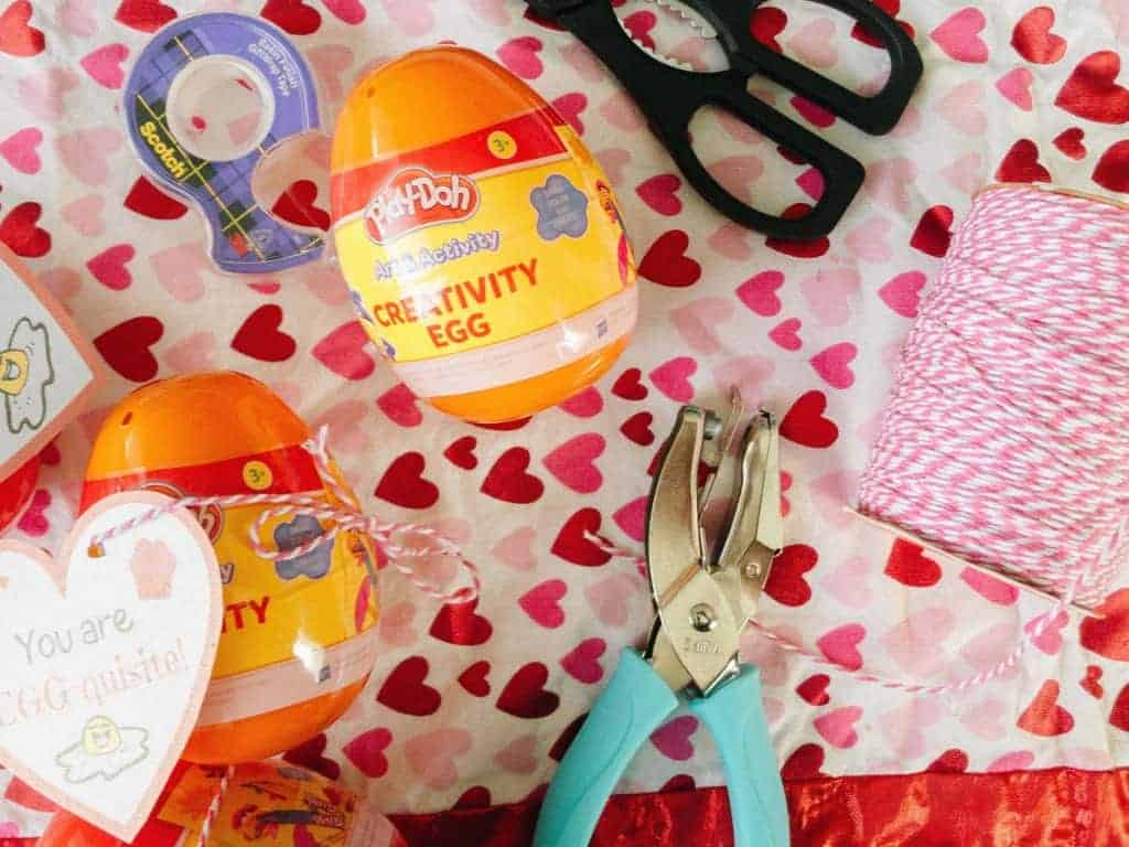 Easy Play-Doh Egg DIY Valentines for Kids with a Free Printable! - I