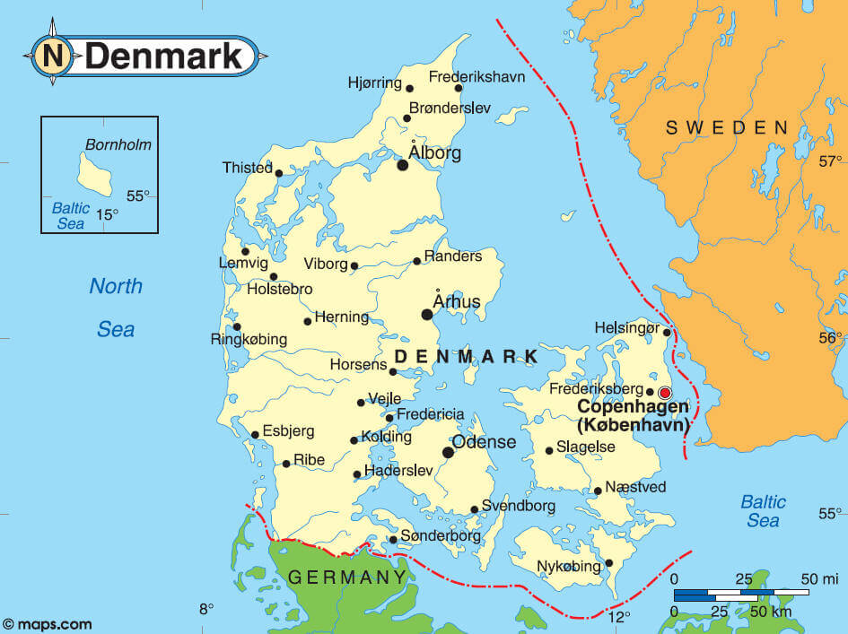 Denmark Map Denmark