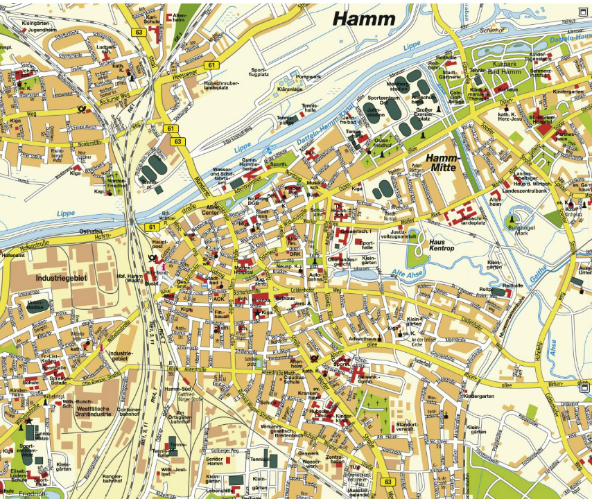Hamm Deutschland Kaartlezer Hamm Map and Hamm Satellite Image