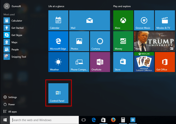 Open Control Panel in Windows 10 EaseUS
