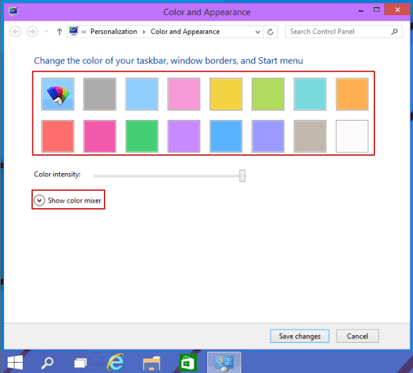 Change the Color of Taskbar and Window Border in Windows 10