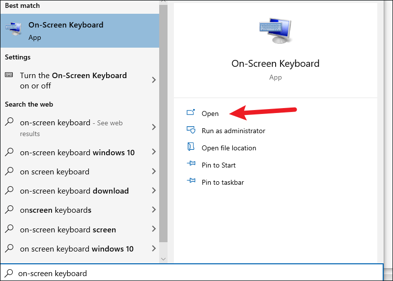 Easily Open OnScreen Keyboard and Use it in Windows 10