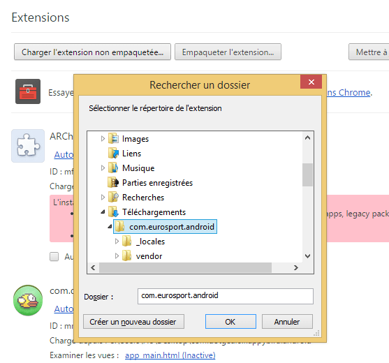 ARChon Installer une application Android dans Chrome
