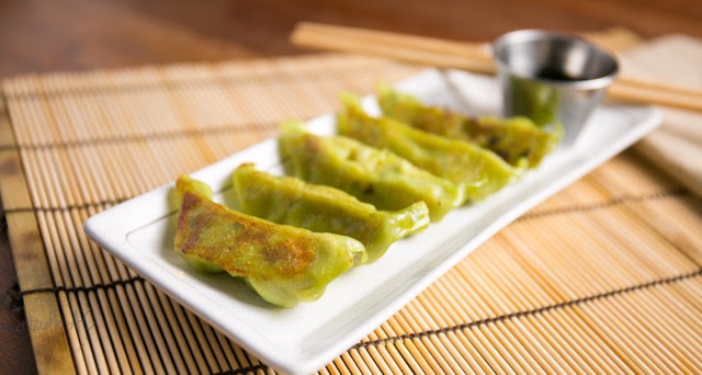 Pan Fried Vegetarian Gyoza Itadaki (Japanese Gastropub)
