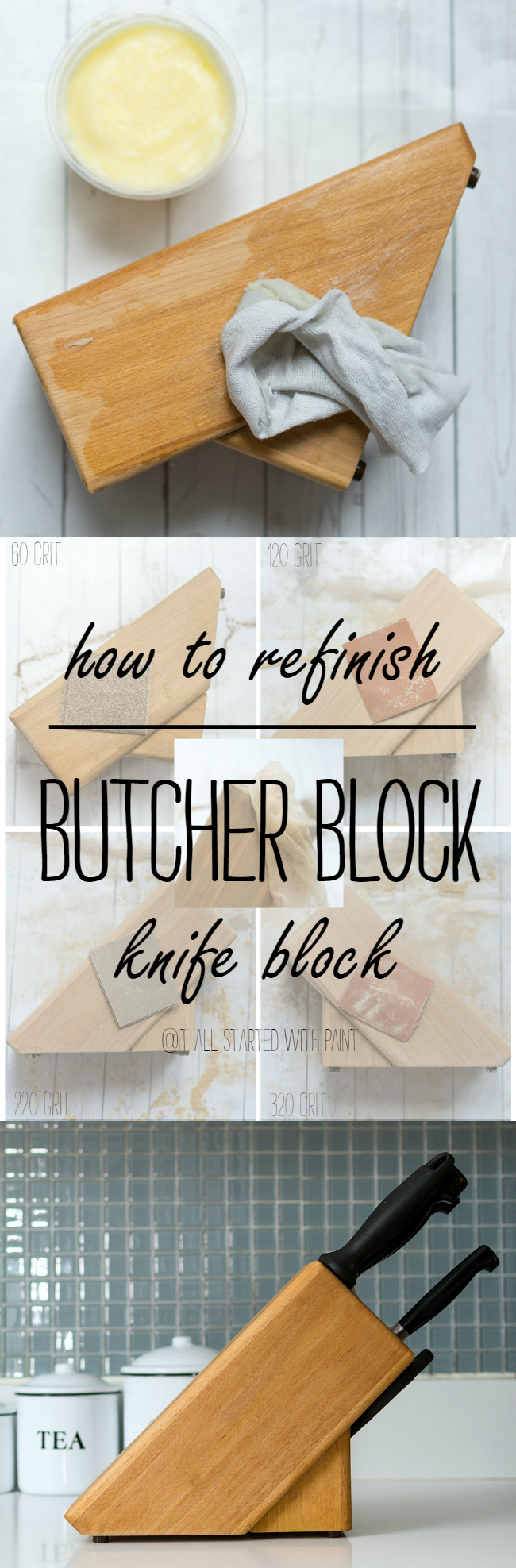 How To Refinish Butcher Block & Dreams of Grandeur It All Started