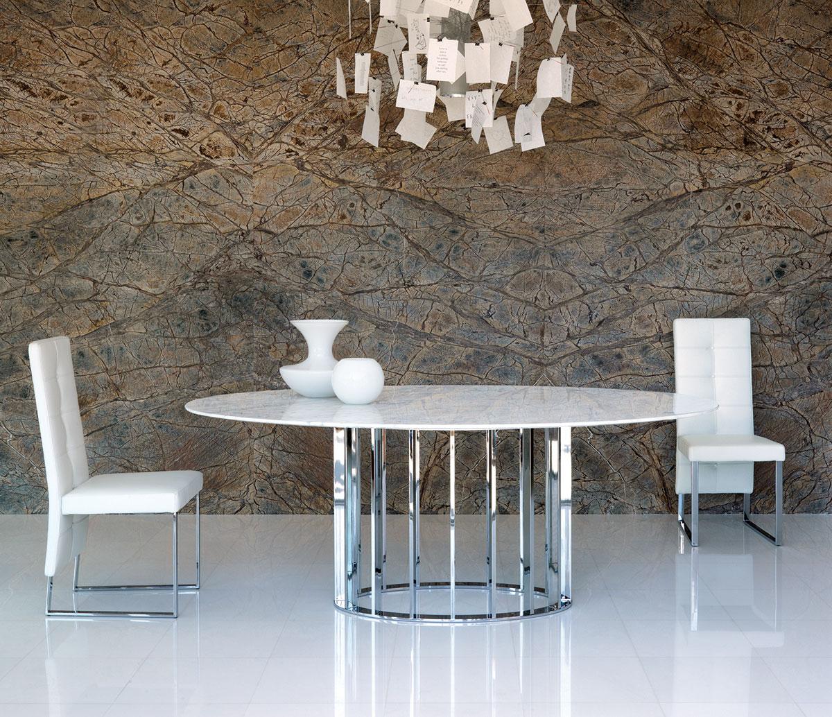 Embassy oval Marble Top & Metal Dining Table Shop Online Italy