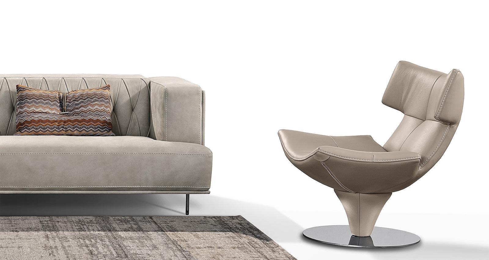Harley Modern Swivel Leather Armchair Shop Online Italy Dream Design