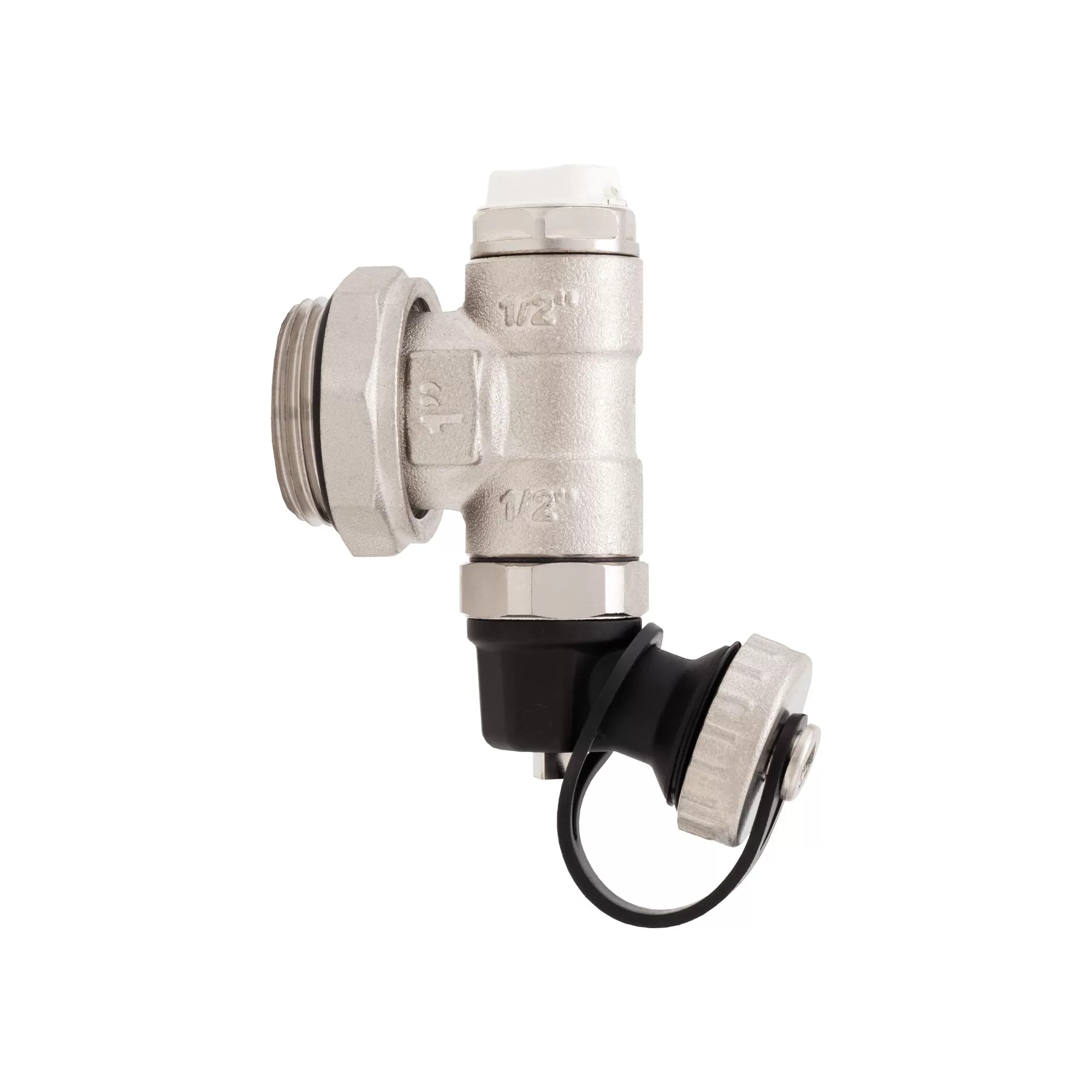 489M Nickelplated adjustable end piece with drain valve and manual air
