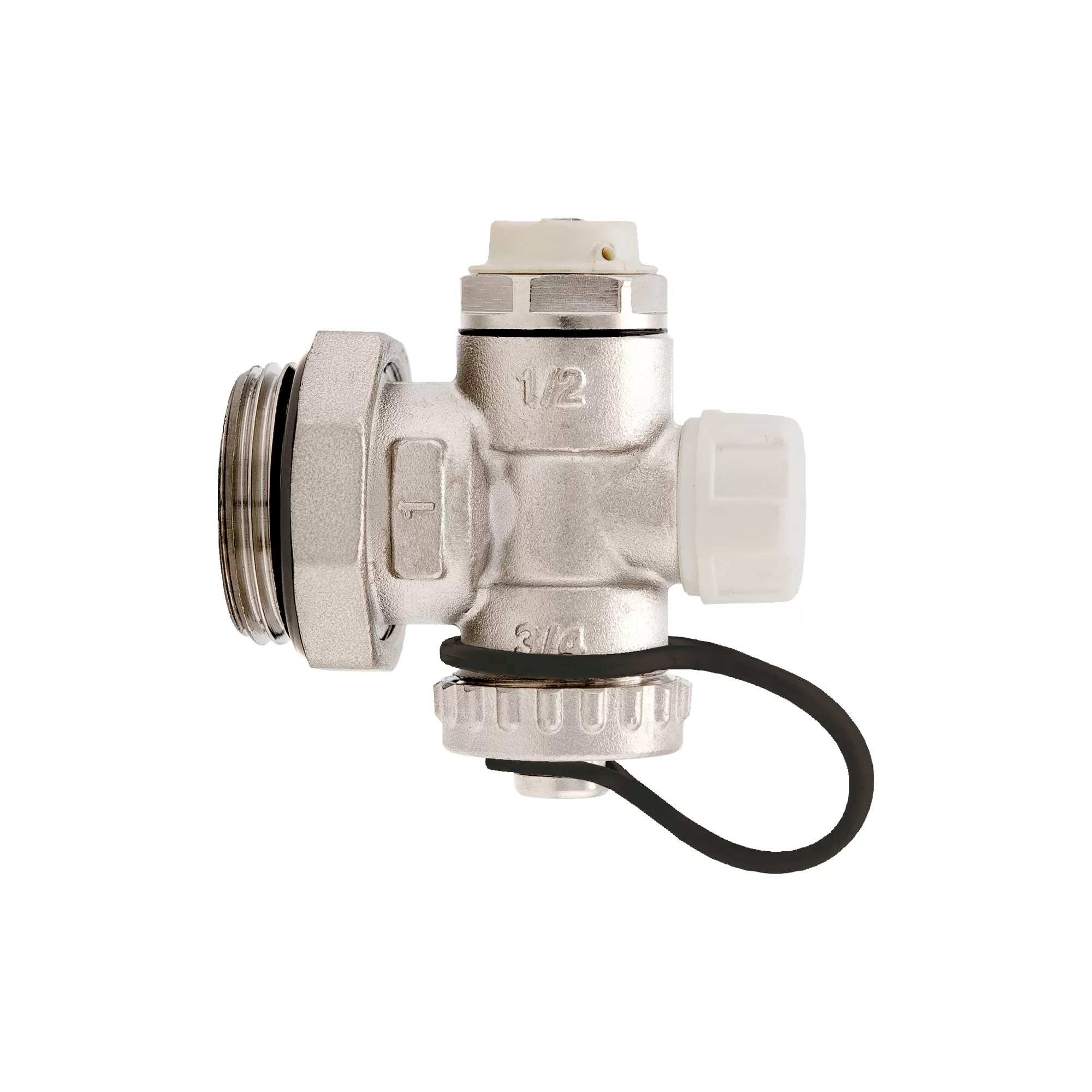 489MR Nickelplated adjustable end piece with drain valve and manual