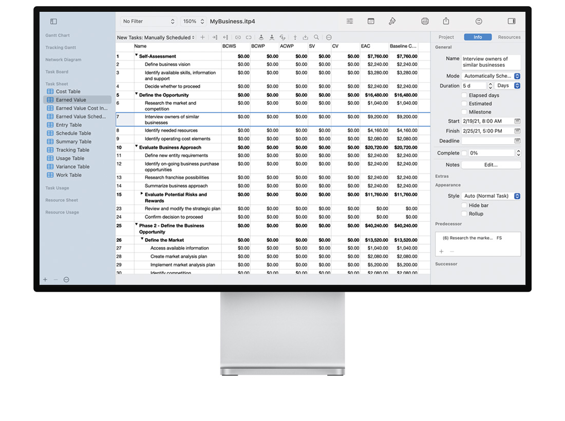 iTaskX Microsoft Project compatible project management application