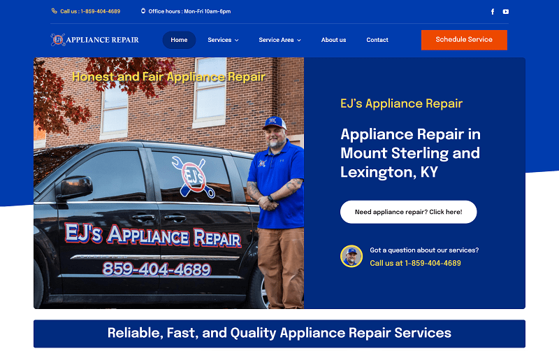 EJ's Appliance Repair Marketing & SEO