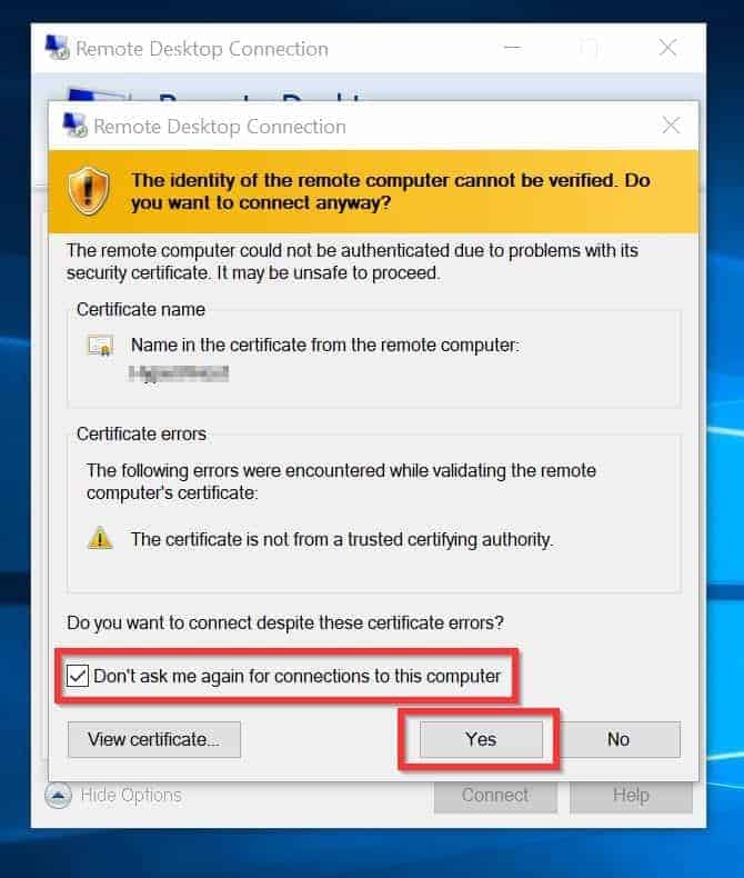 Remote Desktop Connection an Internal Error Has Occurred
