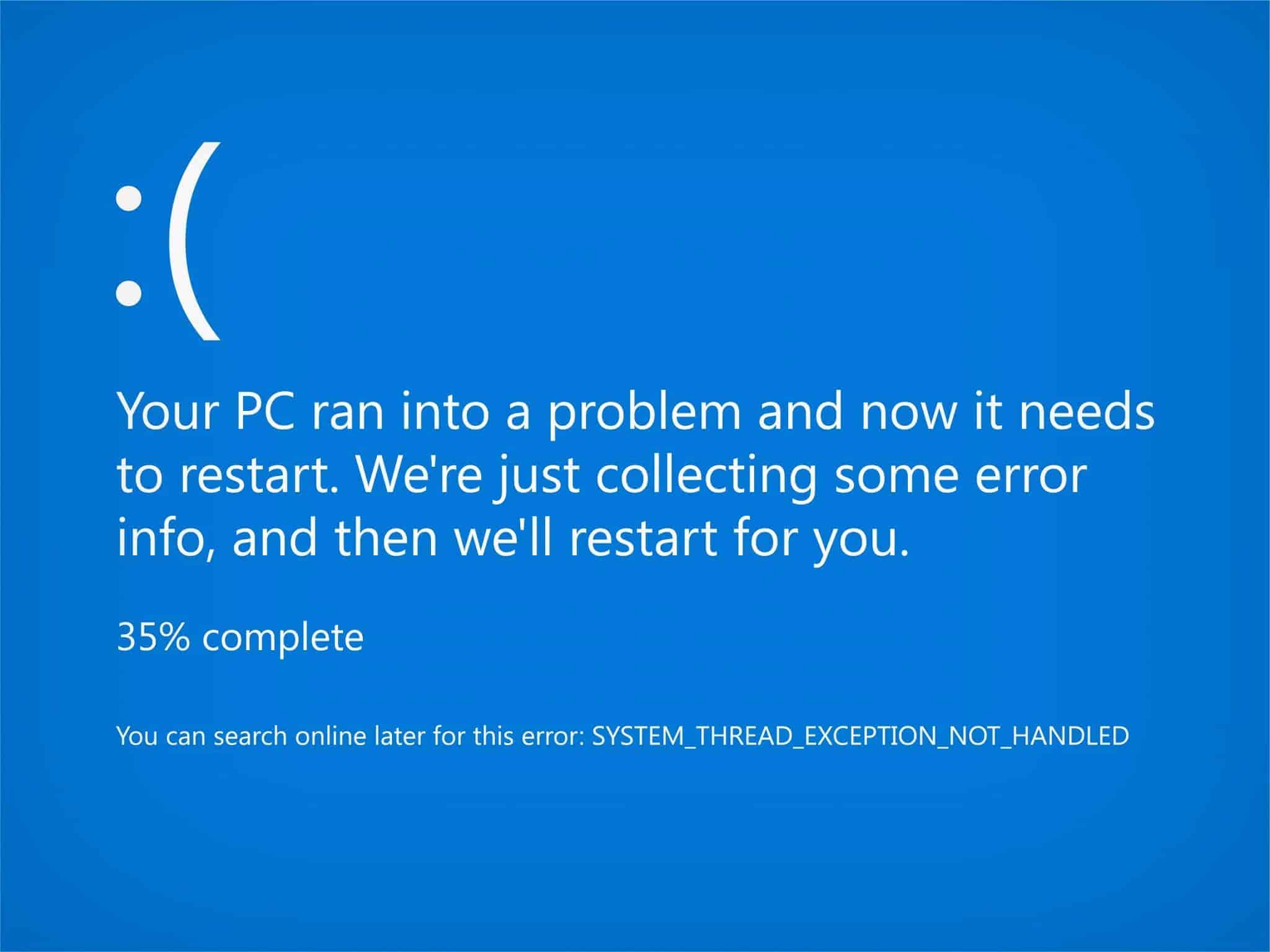 your pc ran into a problem and needs to restart