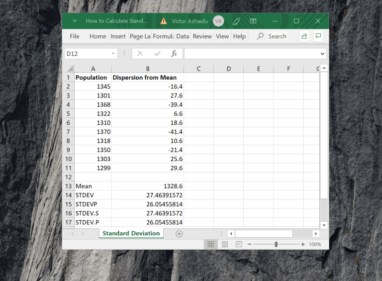 How to Calculate Standard Deviation in Excel