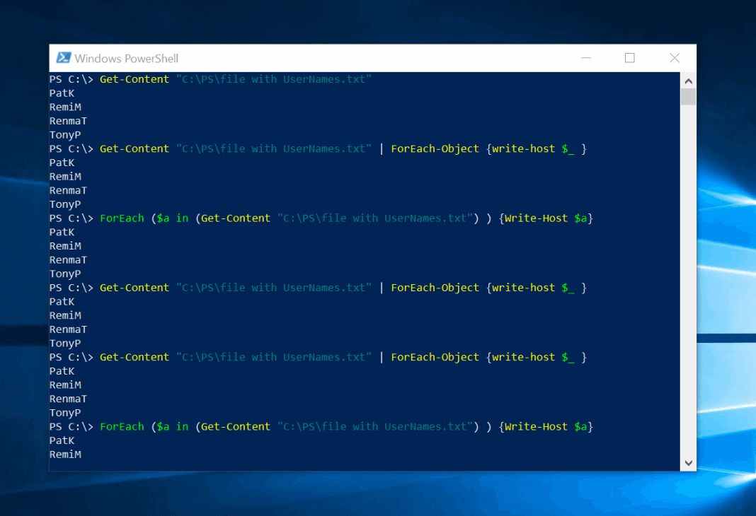 Foreach in File Powershell How to Iterate the Content of a Text File