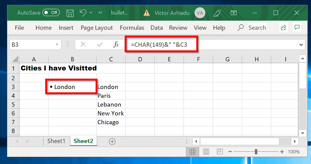 Bullet Points in Excel 4 Easy Ways to Insert Bullet Points in Excel