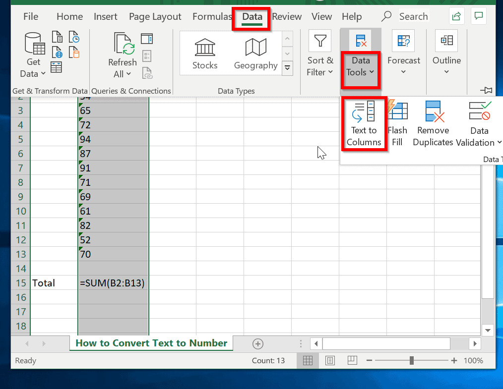 Excel Convert Text to Number 4 Ways to Convert Text to Number in Excel