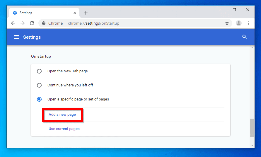 Set Homepage in Chrome (Google Chrome) From Settings or Group Policy