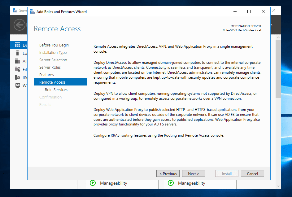 Routing and Remote Access Windows Server 2016 Install Remote Access