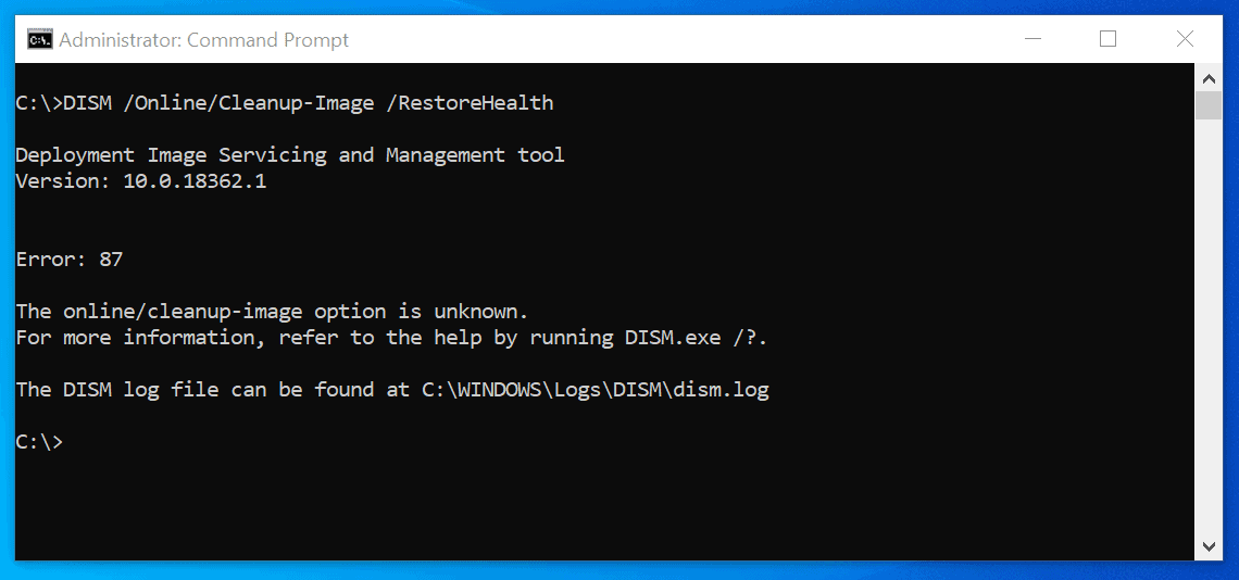 DISM Error 87 Server 2016 Causes and Fixes