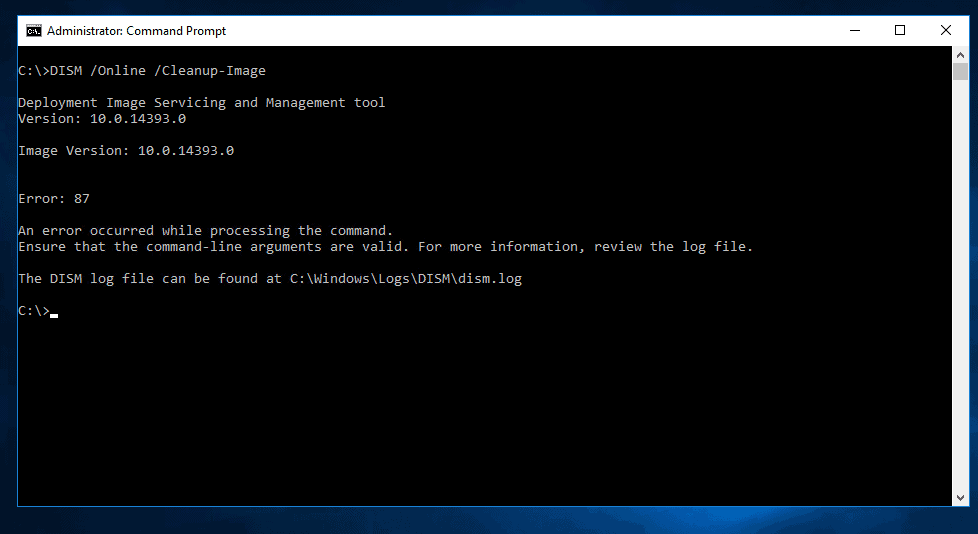 DISM Error 87 Server 2016 Causes and Fixes
