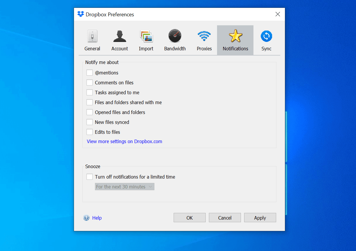 How to Stop Dropbox Notifications in Windows 10 and