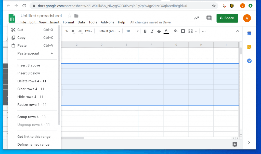 How to Insert Multiple Rows in Google Sheets