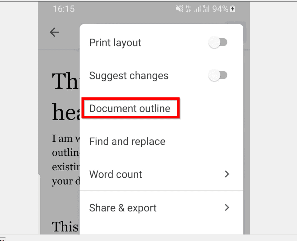 How to Add to Outline in Google Docs