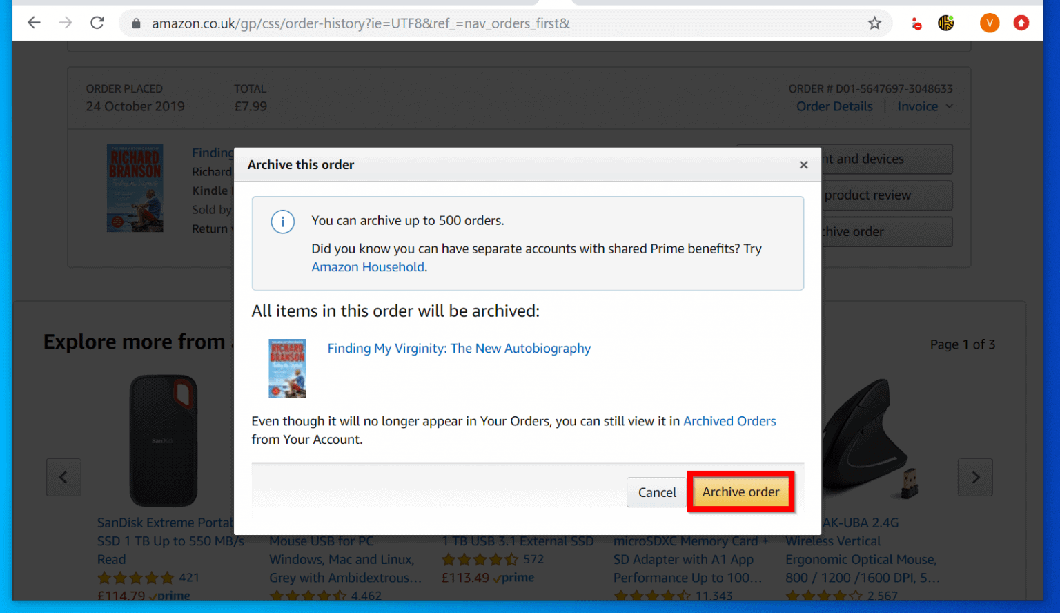 How to Hide Orders on Amazon from a PC