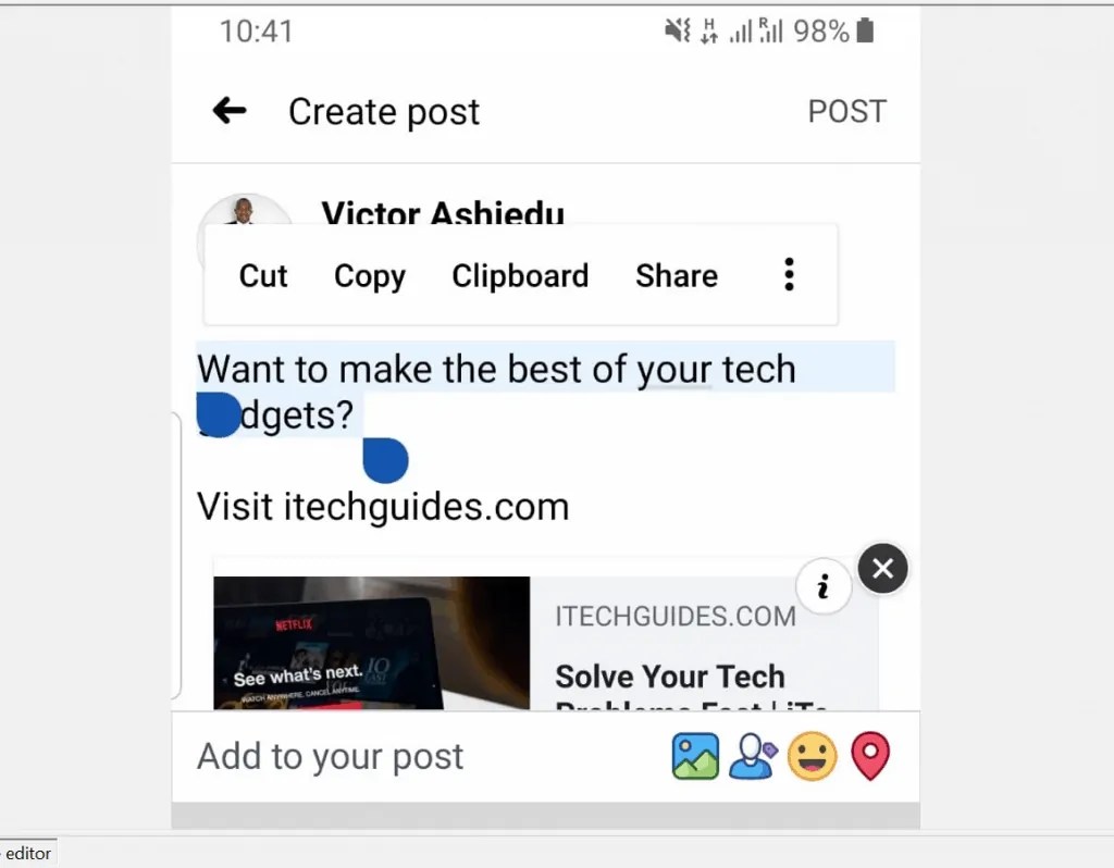 How to Bold Text on Facebook Post Itechguides