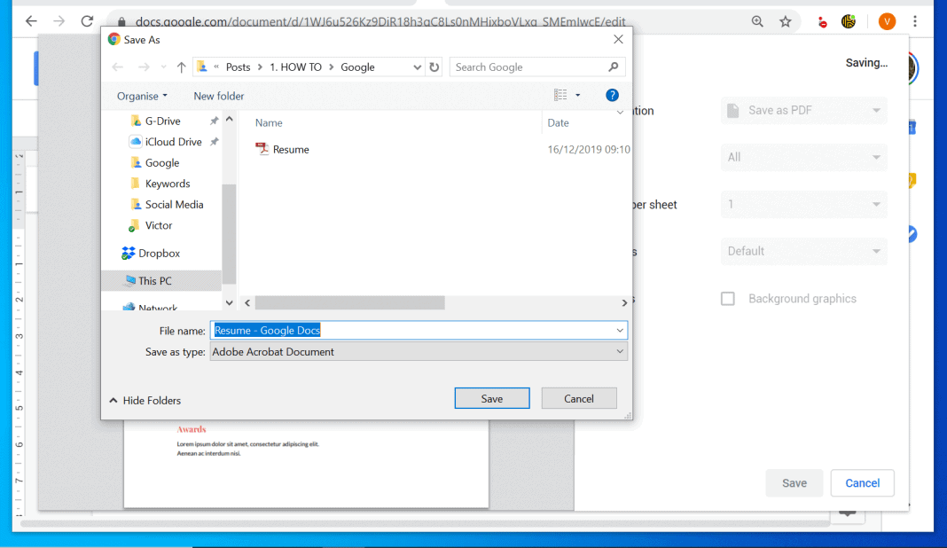 How to Save Google Doc as PDF (from a PC or from the Android App)