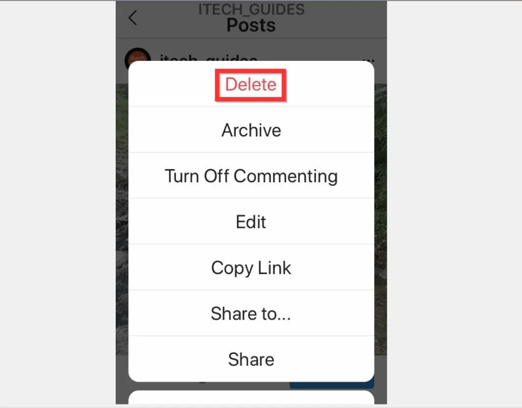 How to Delete Instagram Post Itechguides