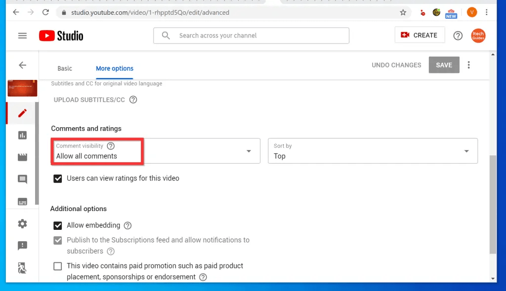 How to Disable Comments on YouTube Itechguides