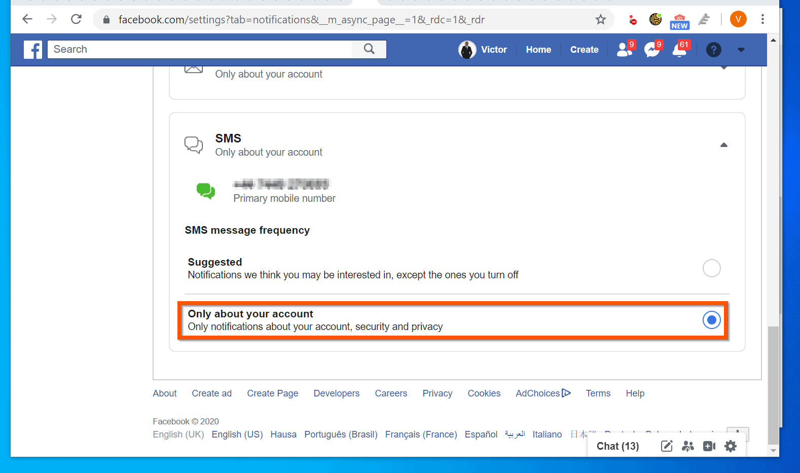 How to Turn on SMS on Facebook