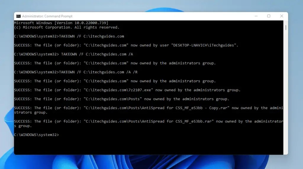 How to Take Ownership of Folder in Windows 11 Itechguides