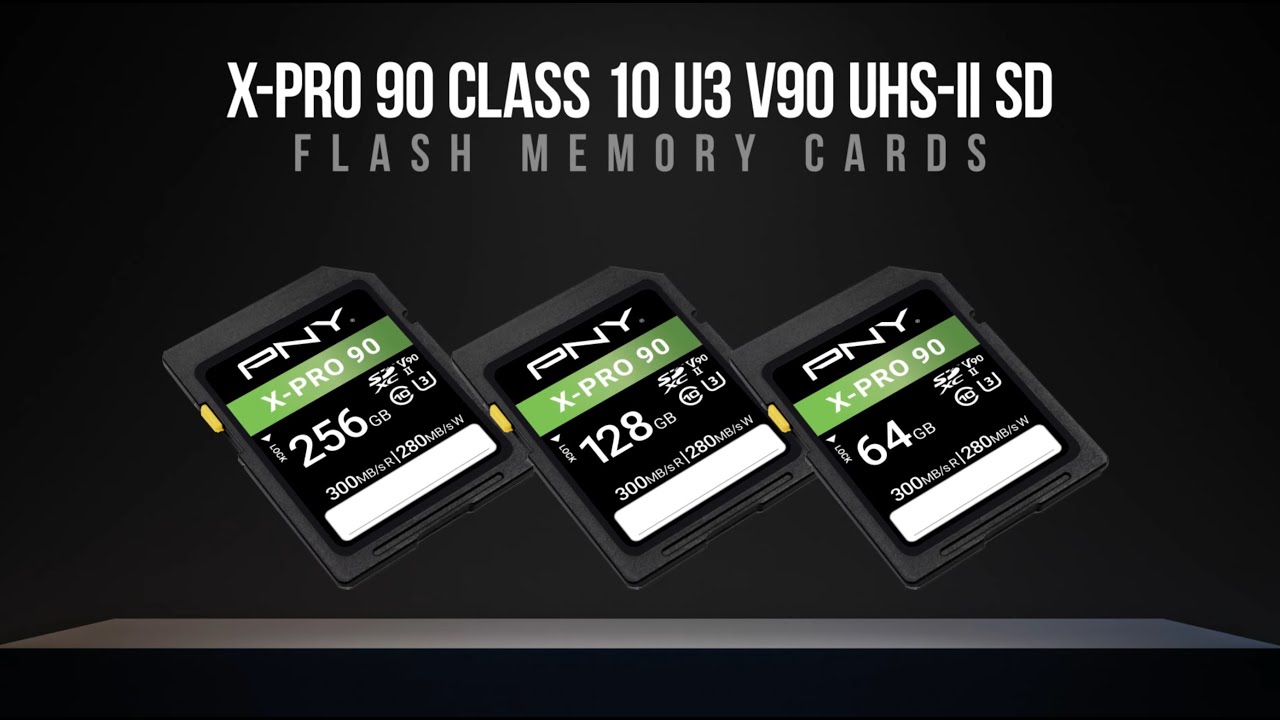 PNY XPRO 90 Line of Up to 256GB UHSII SD Flash Cards With V90