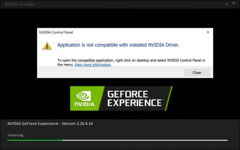 Fix NVIDIA Control Panel Is Not Compatible With Installed NVIDIA 