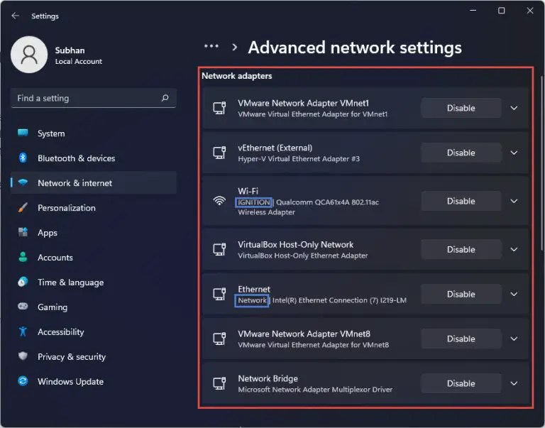 How To Change Network And Network Adapter Names In Windows 11