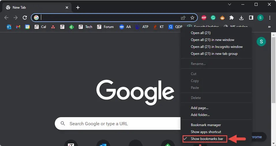 How To Show/Hide Bookmarks Bar In Chrome, Edge, Firefox, Vivaldi, Opera