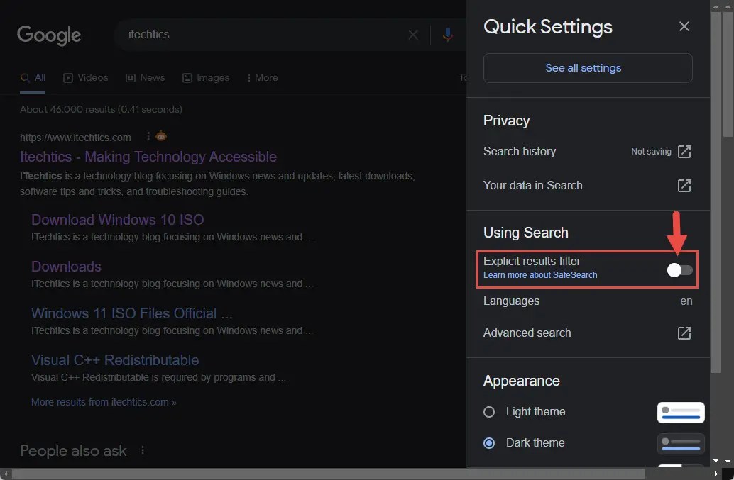 How To Enable/Disable SafeSearch On Device And Search Engines