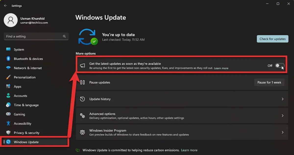 Enable "Get The Latest Updates As Soon As They're Available" In Windows 11(04)