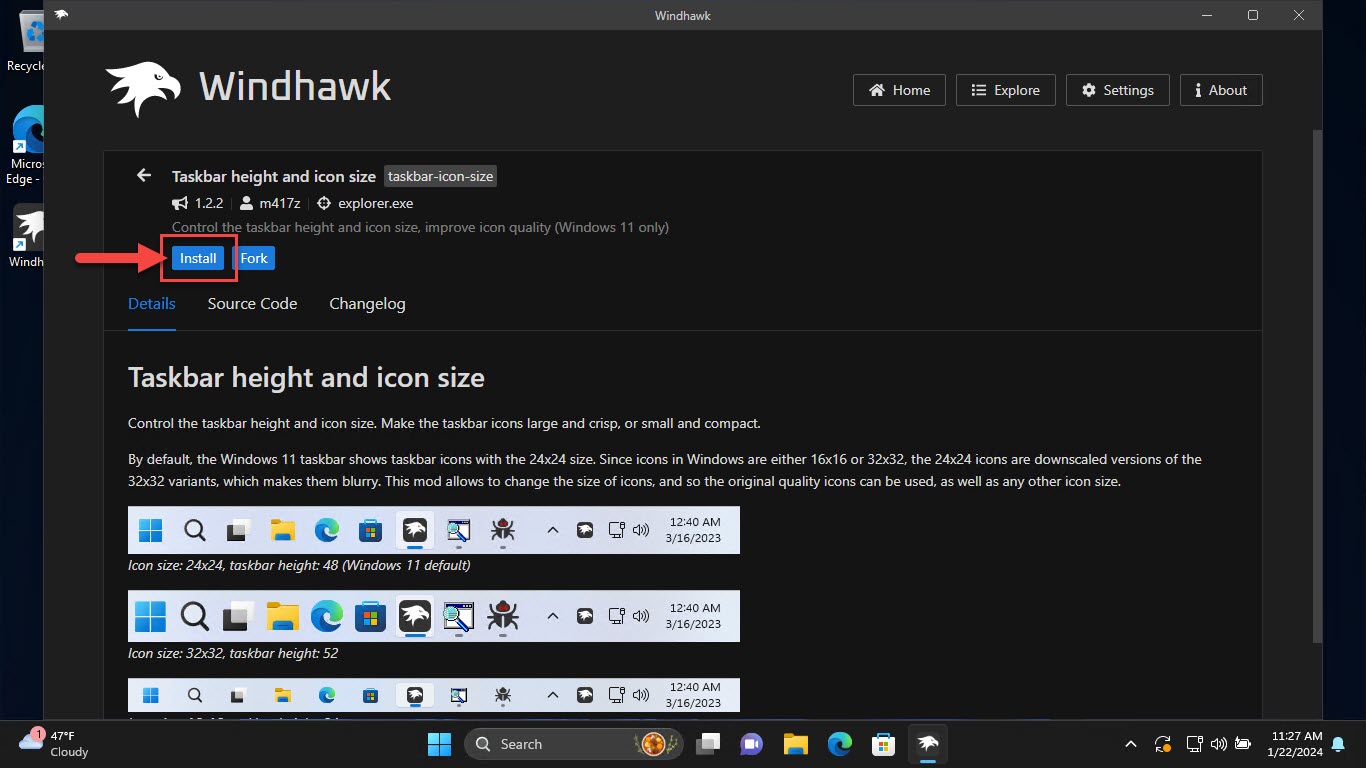 How To Change Taskbar Size/Height In Windows 11