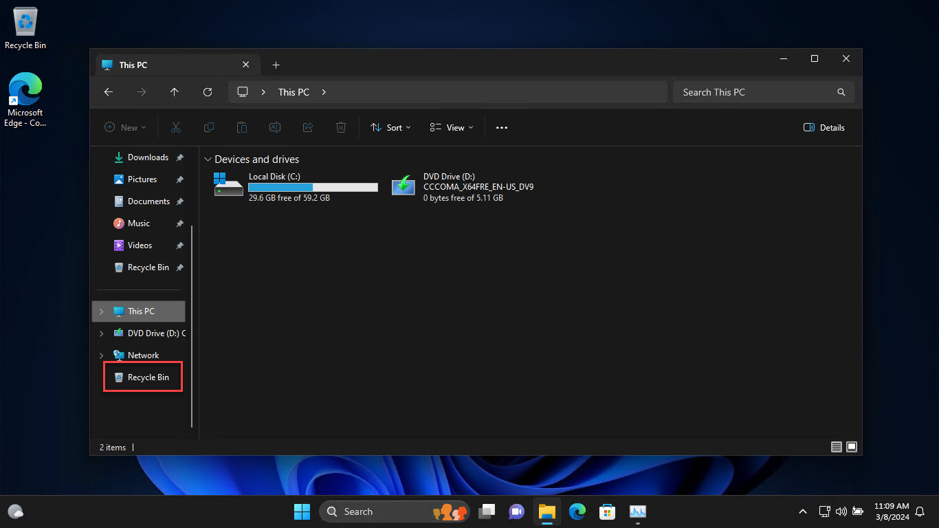 How To Add Recycle Bin To File Explorer Navigation Pane, This PC On Windows 11