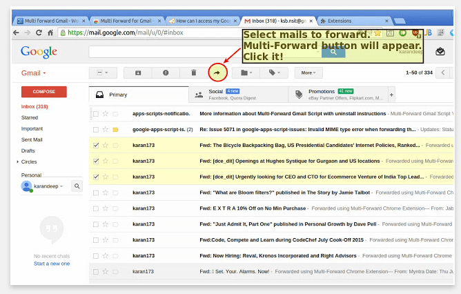 Multi Forward for Gmail, ou comment transférer en un clic