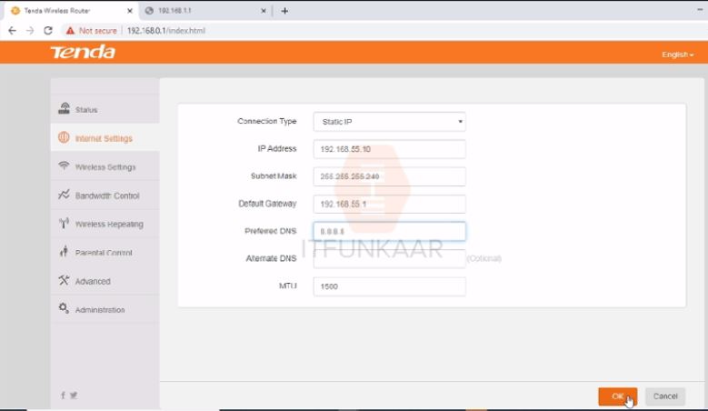 Configuring Tenda wireless Router to access Internet – IT Funkaar